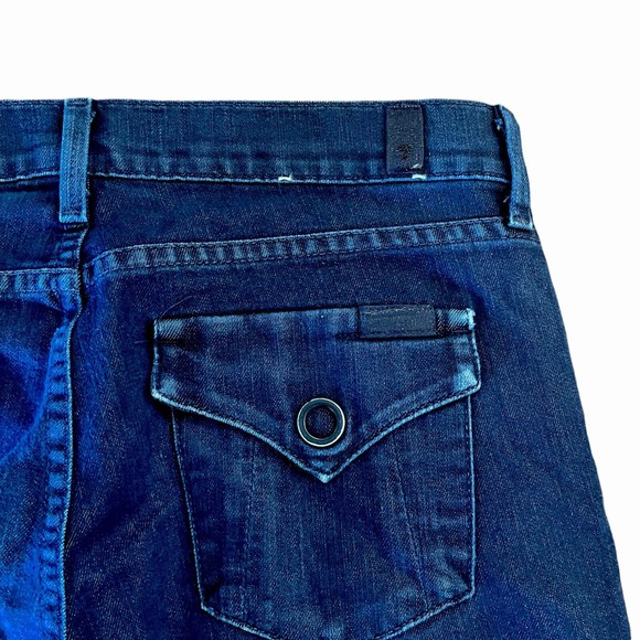 7 For All Mankind Snap Pocket Bootcut Low Rise Denim Jeans Size 28 - Picture 6 of 7